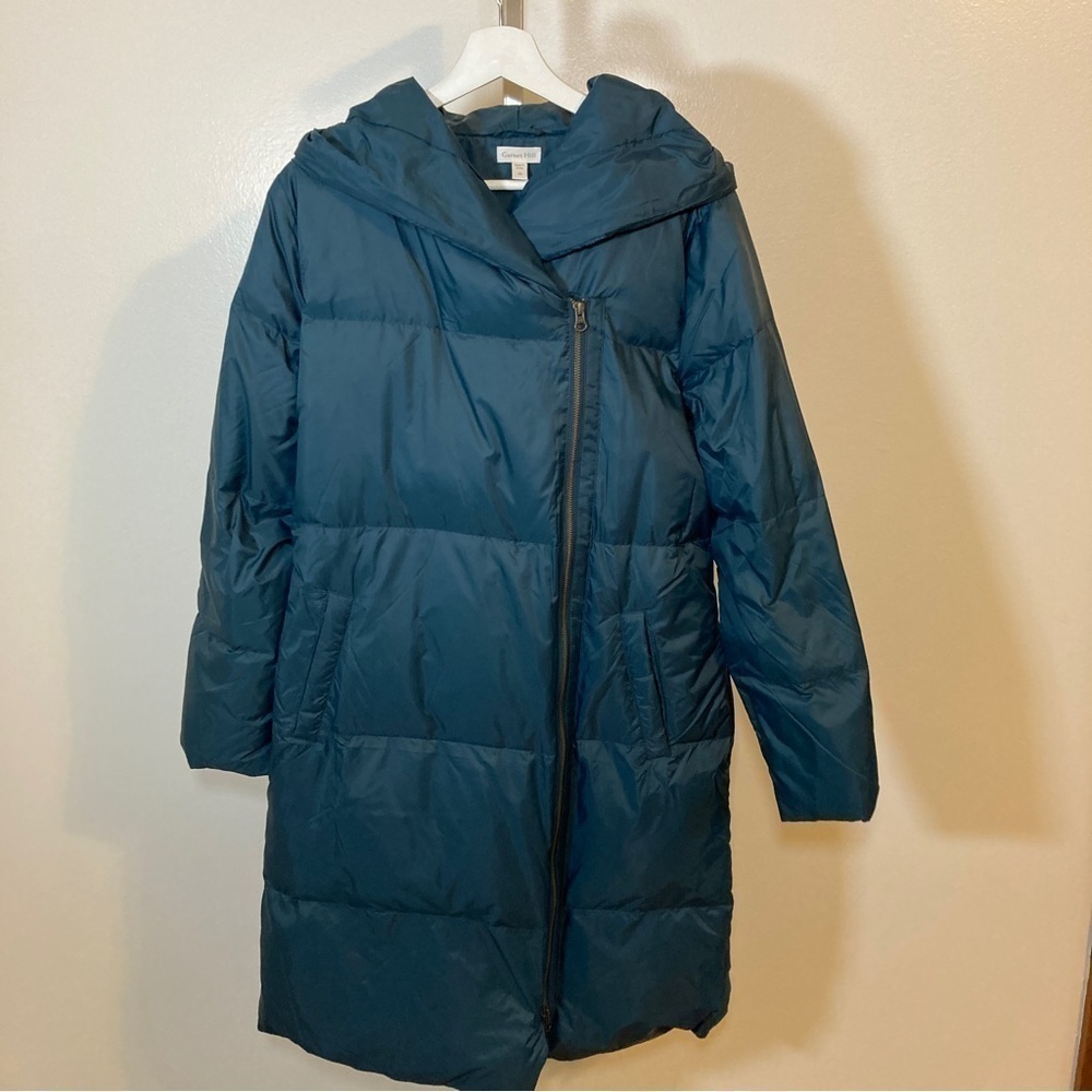 Garnet Hill drk teal down Puffer Coat Size XS - Picture 3 of 8